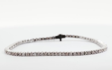 No Reserve Price - Tennis bracelet White gold Diamond (Natural)