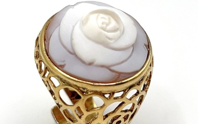 No Reserve Price - cameo of shell - Ring Silver