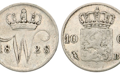 No reserve - 10 Cent. Willem I. 1828. Zeer Fraai / Prachtig.
