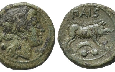 Northern Lucania, Paestum, c. 218-201 BC. Æ Sextans (16mm, 3.13g)....