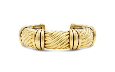 O.J. Perrin 18K Gold & Stainless Steel Cuff Bracelet