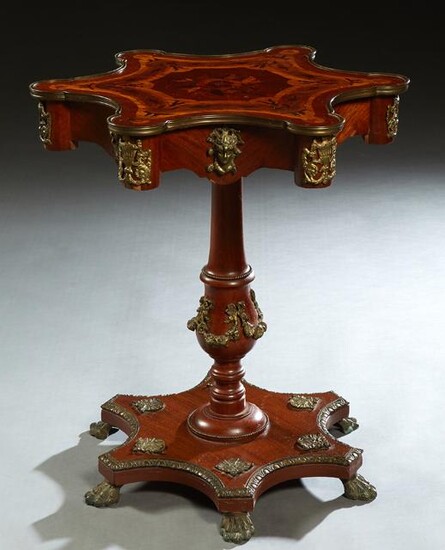 Ormolu Mounted Inlaid Mahogany Occasional Table, 20th