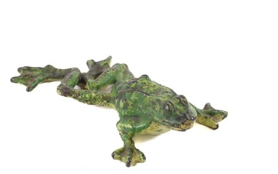 PAINTED CAST IRON FROG