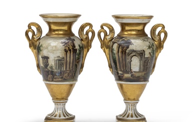 PAIR OF PORCELAIN VASES, END OF THE 19TH CENTURY