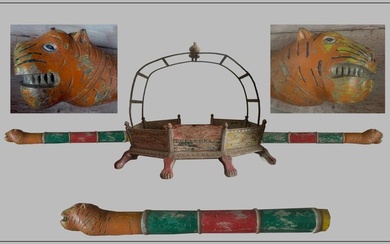 PALANKIN - Iron (wrought), Wood (Teak) - India - Late 19th century - early 20th century