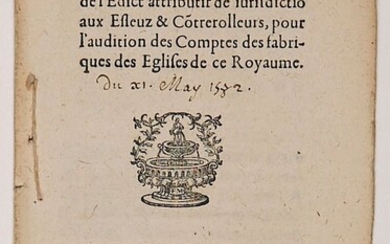 PARIS 1582.CLERGÉ. “Lettres patentes contenant... - Lot 33 - Vermot et Associés