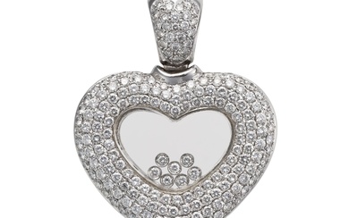 PENDANT COEUR EN DIAMANT, le pendentif conçu comme un cœur avec cinq diamants ronds de...