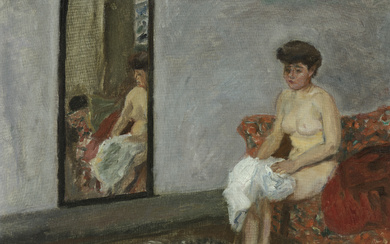 PIERRE BONNARD (1867-1947) Nu assis se reflétant dans un miroir