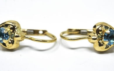 Pair 14kt Yellow Gold Italian Heart Earrings