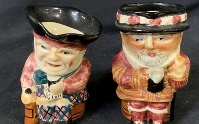 Pair Collectible Vtg Toby Mugs, Staffordshire Eng