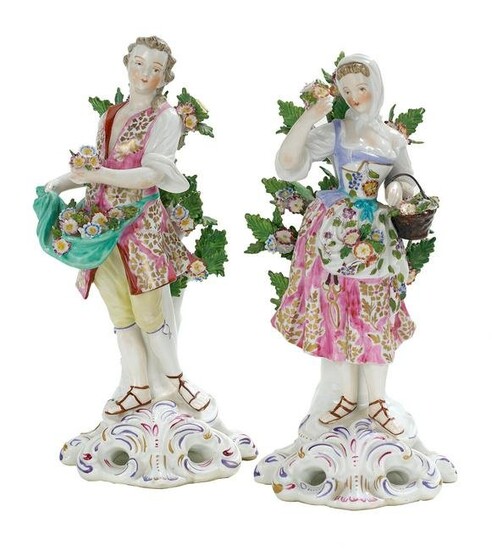 Pair of Dresden Porcelain Figures of Gardeners