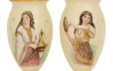 Pair of French Porcelain Figural Vases