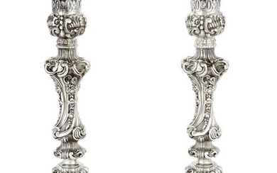 Pair of George IV Sterling Silver Candlesticks