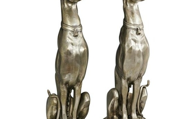 Pair of Guardian Greyhound Statues