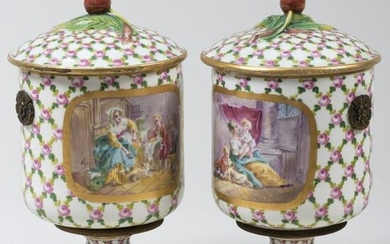Pair of Sevres Style Vases and Covers
