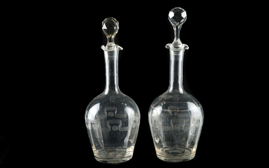 Pair of crystal bottles