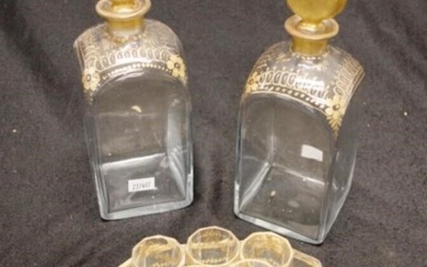 Pair of early 19th C: spirit decanters