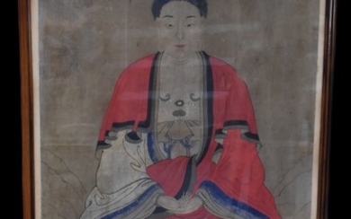 Peinture asiatique sur soie XVIIIème (ou... - Lot 33 - MJV Soudant