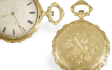 Pocket watch: extremely magnificent, early gold hunting case watch, circa 1830, Vacheron Geneve