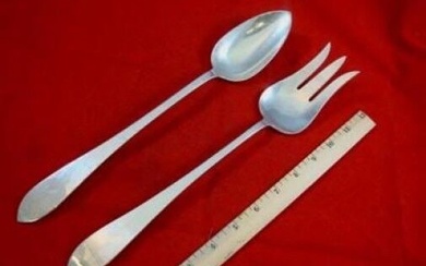 Pointed by Porter Blanchard Sterling Silver Salad Set Long AS 13" 2pc