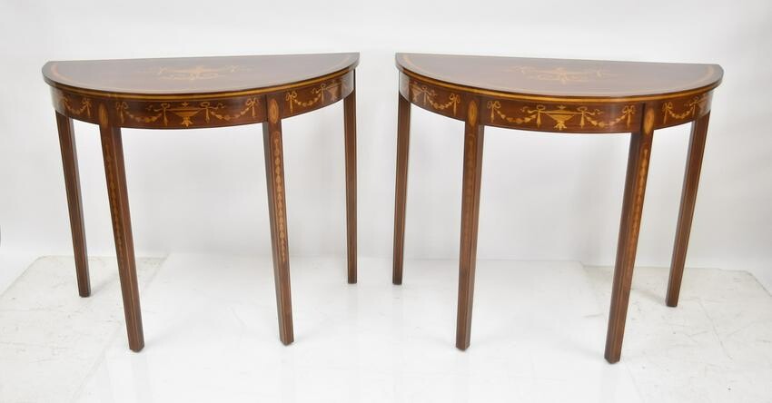 (Pr) INLAID EDWARDIAN STYLE CONSOLE TABLES
