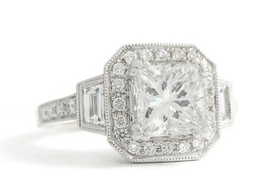 Princess Halo Diamond Ring