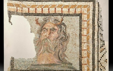 Published Roman Stone Mosaic Head of Oceanus