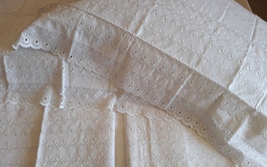 Pure white cotton sheets (4) - Cotton - Late 20th century