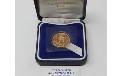 QEII 2002 Golden Jubilee Gold Proof Full Sovereign in Sealed...