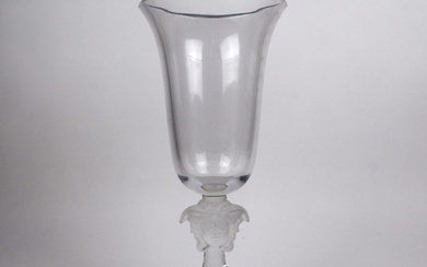 ROSENTHAL. Versace pour Rosenthal. Grand vase en verre transparent, double face en verre dépoli de...