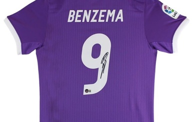 Real Madrid Karim Benzema Signed Purple Adidas Jersey Autographed BAS