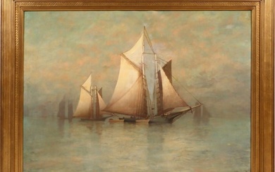 Reginald Cleveland Coxe (American, 1855-1927) Oil on Canvas, Ca. 1880s, "The Gloucester Fishing
