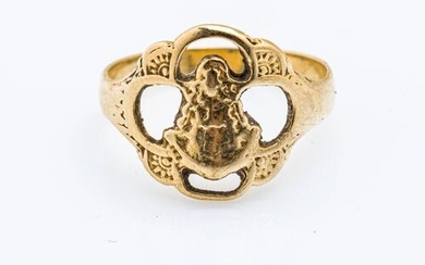Ring in 18K yellow gold (750 thousandths) adorned with the...
