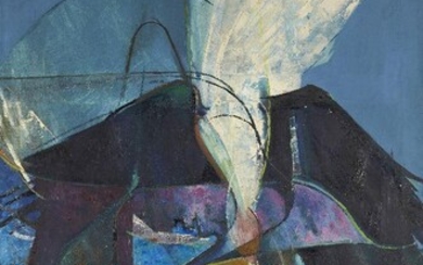 Robert Darroll, British b.1946 - Untitled, 1963; oil on canvas, signed and dated lower right 'Darroll 63', 152 x 91.2 cm (ARR) Note: with partial Liverpool exhibition 1963 label affixed to the reverse