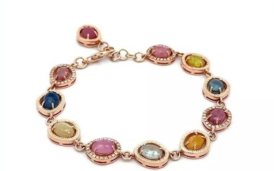 Roberto Coin 18k Diamond Multi-Color Gems 18k Rose Gold Bracelet