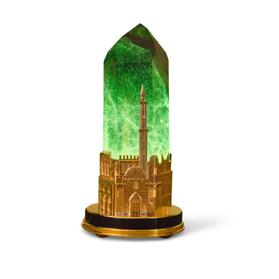 Rock Crystal Quartz with Epidote Needles Lapidary Creation--"The Arabian Palace"