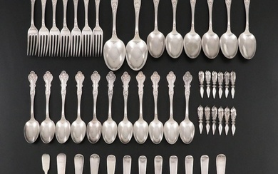 Rogers Bros "Charter Oak" Silver Plate Flatware with Other Silver Plate Flatware