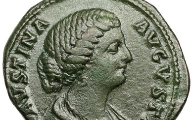 Roman Empire - AE Sesterz, Faustina (147-175) Rom, Mater Magna/KYBELE