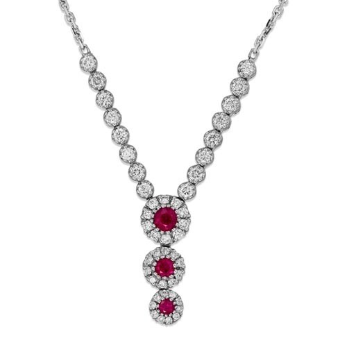 Ruby Necklace set with 0.42ct. Rubies and 0.75 ct. diamonds....