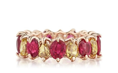 Ruby and Colored Diamond Eternity Band