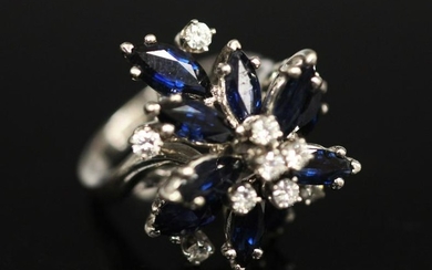 SAPPHIRE AND DIAMOND 14KT RING