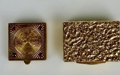 SET OF TWO 14KT GOLD PILL BOXS