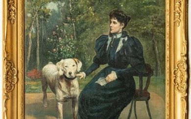 SIGNED PAPPACENO, OIL ON CANVAS, 1897, H 23.5", W 19"