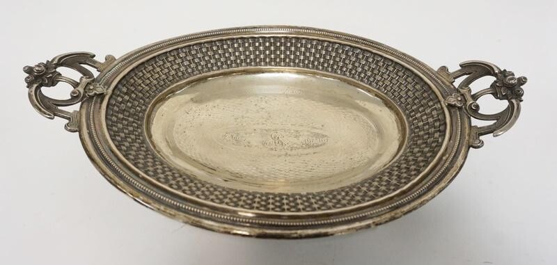 SILVER FOOTED BREAD TRAY