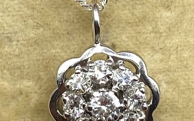 SIN PRECIO DE RESERVA - 18 kt. White gold - Pendant Diamond