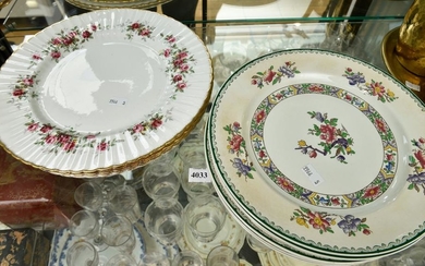 SIX BOOTHS 'BROCADE' PLATES AND FOUR PARAGON 'COUNTRY FAIR' PLATES