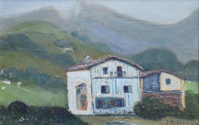 SOURGEN Jean-Roger "Maison basque dans un paysage »...