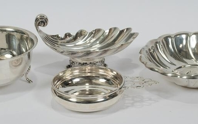 STERLING SILVER BOWLS & DISHES, 4 PCS, H 1.5"-3"