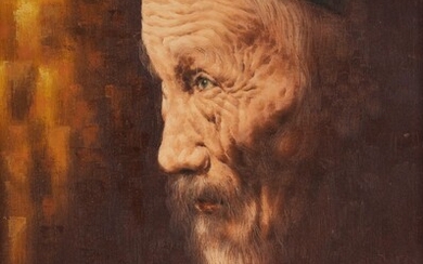S.W. LIOUactif 2e moitié du 20e s.Portrait d'un homme âgé Huile sur toile. 61 x...