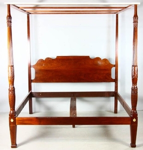 Salem Style Carved Mahogany King Bed